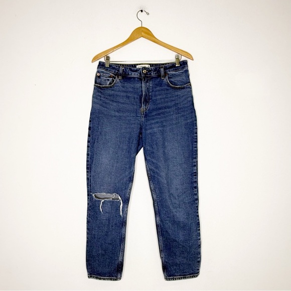 Abercrombie & Fitch Curve Love The Mom Jeans High Rise Distressed Size 29/8 - Picture 1 of 7
